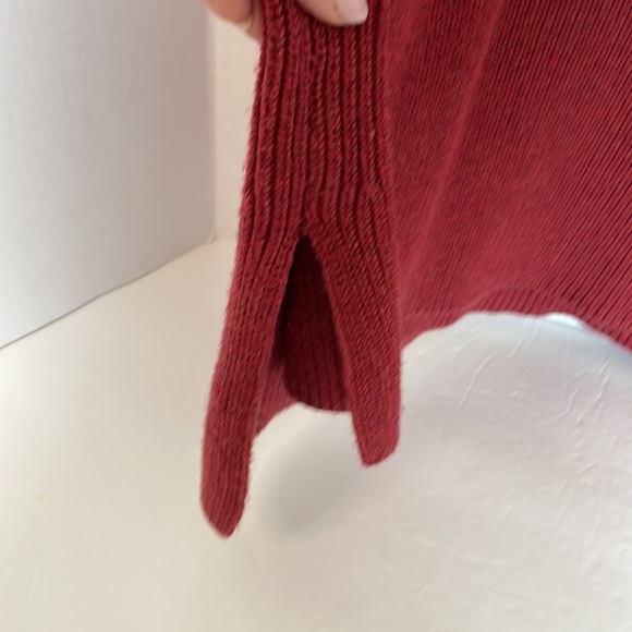 Loft outlet lounge dark red sleeveless turtleneck sweater tunic  women’s size M - Picture 5 of 10